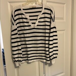 Loft Blue and White Striped Sweater